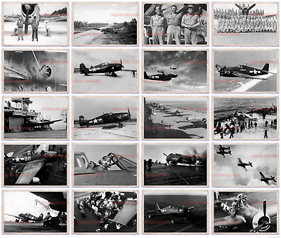 255pcs WW2 USA Grumman F6F Hellcat Aircraft Carrier NAVY MARINE Vintage Photo