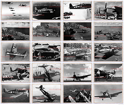 255pcs WW2 USA Grumman F6F Hellcat Aircraft Carrier NAVY MARINE Vintage Photo