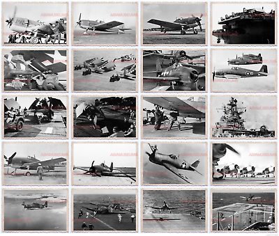 255pcs WW2 USA Grumman F6F Hellcat Aircraft Carrier NAVY MARINE Vintage Photo