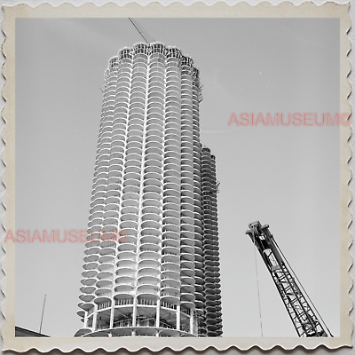 40s USA America CHICAGO Marina City Towers Building Vintage Old Photograph S8176