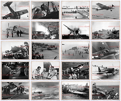 255pcs WW2 USA Grumman F6F Hellcat Aircraft Carrier NAVY MARINE Vintage Photo