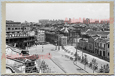 WW2 CHINA SHANGHAI WAR JAPAN INVASION BOMBING STREET Vintage Photo 中国上海老照片 300