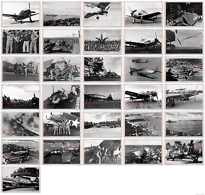 255pcs WW2 USA Grumman F6F Hellcat Aircraft Carrier NAVY MARINE Vintage Photo