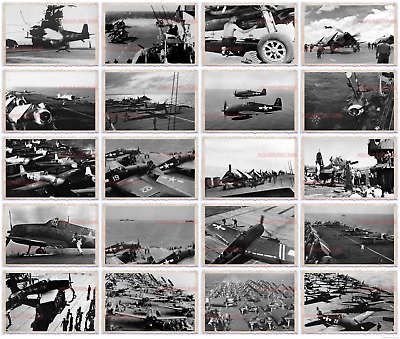 255pcs WW2 USA Grumman F6F Hellcat Aircraft Carrier NAVY MARINE Vintage Photo