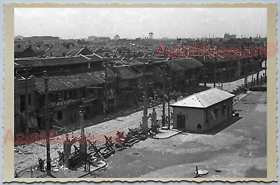 WW2 CHINA SHANGHAI STREET SCENE JAPAN BOMBING DAMAGE Vintage Photo 中国上海老照片 331