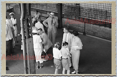 WW2 CHINA SHANGHAI PIER PORT SHIP FERRY DECK EVACUEE Vintage Photo 中国上海老照片 368