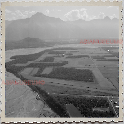 40s USA America ALASKA  Aerial View Cropland B&W Vintage Old Photograph S7584