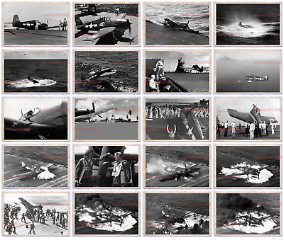 255pcs WW2 USA Grumman F6F Hellcat Aircraft Carrier NAVY MARINE Vintage Photo