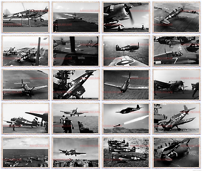 255pcs WW2 USA Grumman F6F Hellcat Aircraft Carrier NAVY MARINE Vintage Photo