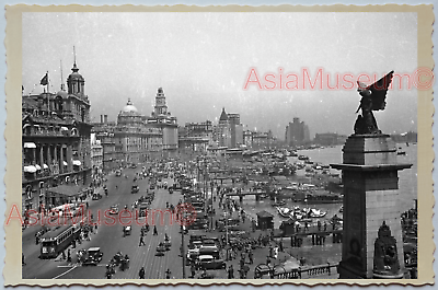 WW2 CHINA SHANGHAI BRITISH AREA BUND RIVER BUILDING  Vintage Photo 中国上海老照片 321