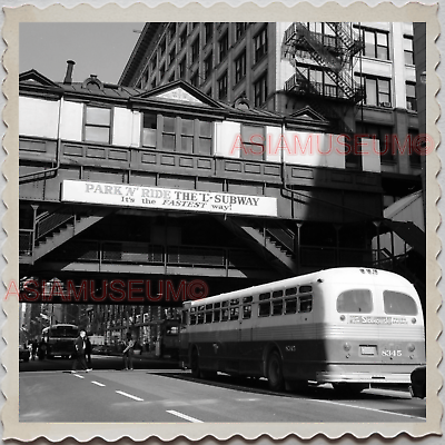 50s CHICAGO CAR BRIDGE BUS FREEWAY BUILDING SUBWAY USA Vintage Photograph S11813