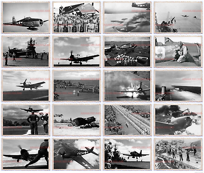 255pcs WW2 USA Grumman F6F Hellcat Aircraft Carrier NAVY MARINE Vintage Photo