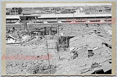 WW2 CHINA SHANGHAI WAR JAPANESE BOMBING BUILDING RAIL Vintage Photo 中国上海老照片 298