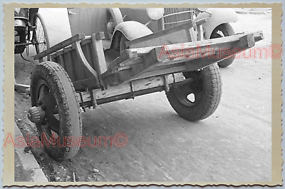 WW2 CHINA SHANGHAI STREET SCENE CONSTRUCTION PUSH CART Vintage Photo 中国上海老照片 329