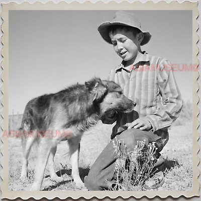 40s ARIZONA WINDOW ROCK COWBOY DOG DESERT NEW MEXICO USA OLD VINTAGE Photo S7788