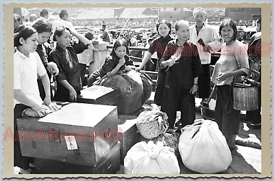 WW2 CHINA SHANGHAI JAPANESE BOMBING REFUGEE SHIP PIER Vintage Photo 中国上海老照片 325