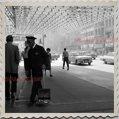 60s United States CHICAGO DOWNTOWN CITY CAR TAXI DOORMEN USA Vintage Photo S8305