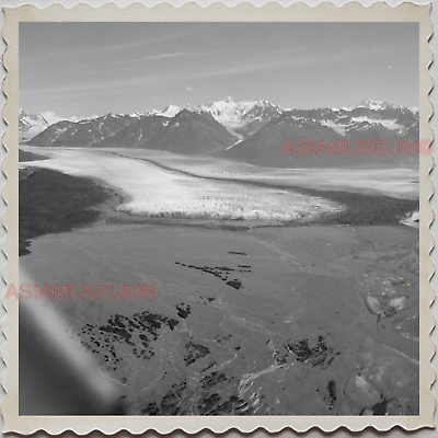 40's USA America ALASKA  Aerial View GLASIER B&W Vintage Old Photograph S7587