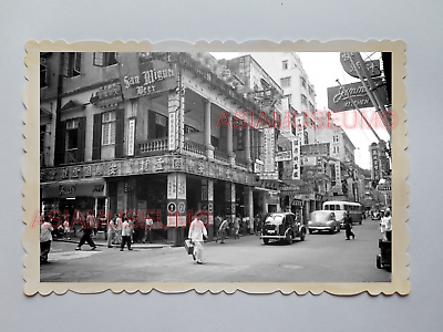 WW2 Hong Kong Street Scene Kowloon Shop Ad VINTAGE B&W CENTRAL Photo 27204 香港旧照片