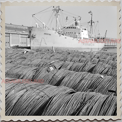 40s USA America CHICAGO RIVER SHIP PORT PIER CARGO Vintage Old Photograph S8172