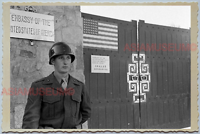 WW2 CHINA SHANGHAI USA AMERICA EMBASSY ARMY SOLDIER Vintage Photo A237 中国旧老照片