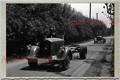 WW2 CHINA SHANGHAI CAR TRUCK ROAD VILLAGE STREET OLD Vintage Photo 中国上海老照片 287