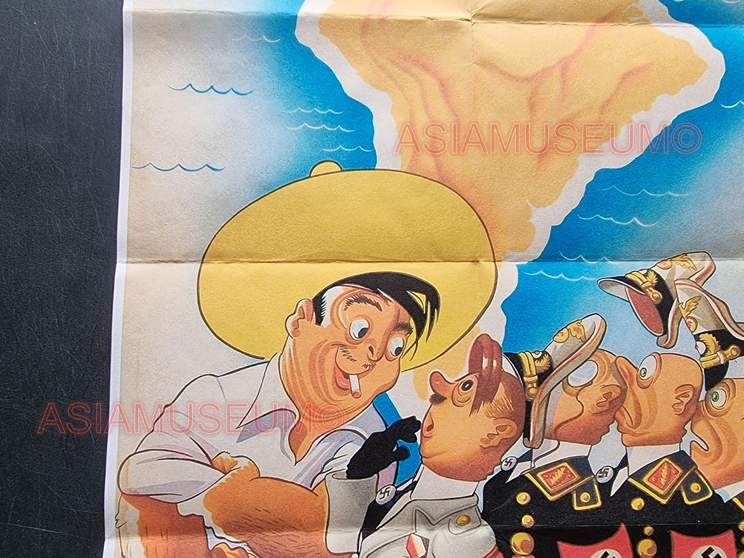 1941 WW2 GERMANY NAZI HITLER CARICATURE MUSSOLINI TOJO MEXICO PROPAGANDA WAR POSTER