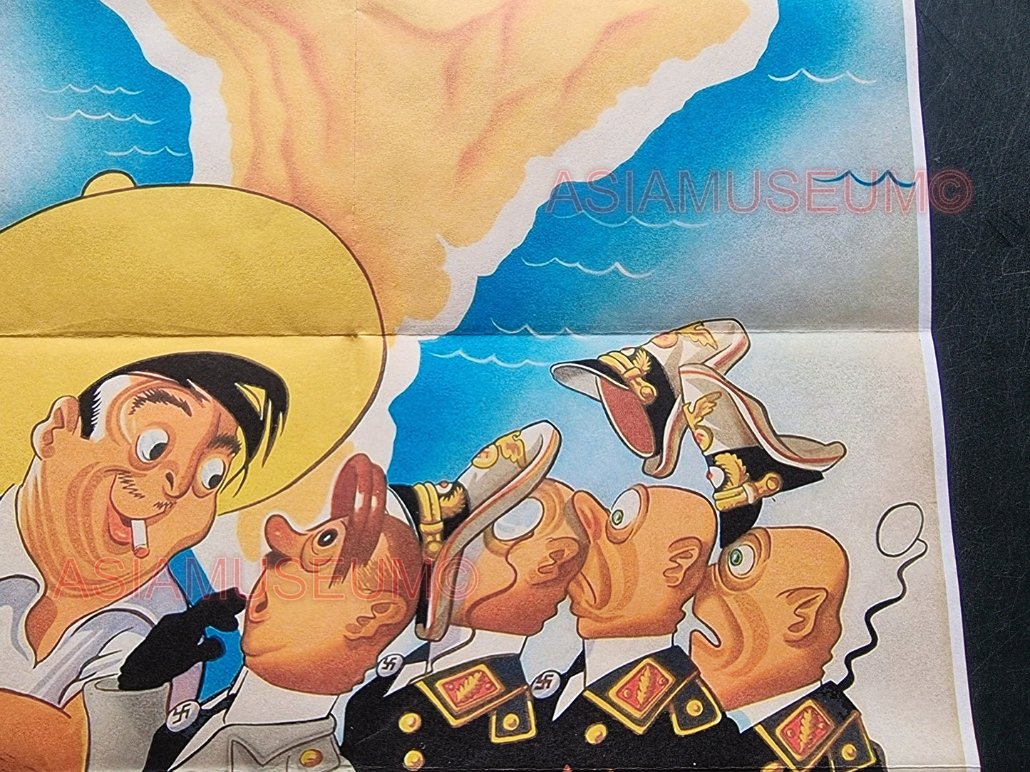 1941 WW2 GERMANY NAZI HITLER CARICATURE MUSSOLINI TOJO MEXICO PROPAGANDA WAR POSTER