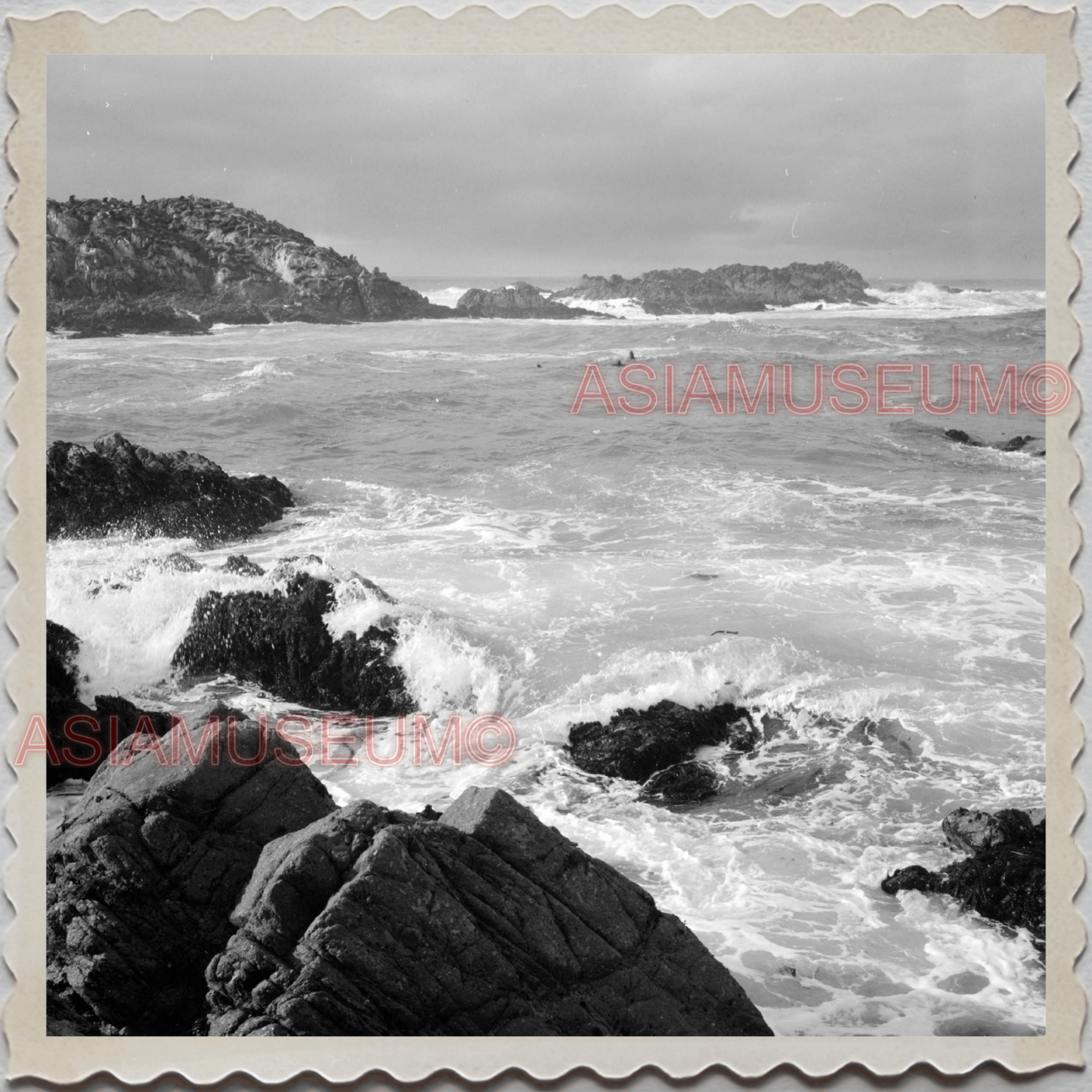 50s MONTEREY SALINAS CALIFORNIA PACIFIC OCEAN COASTLINE VINTAGE USA Photo 10715