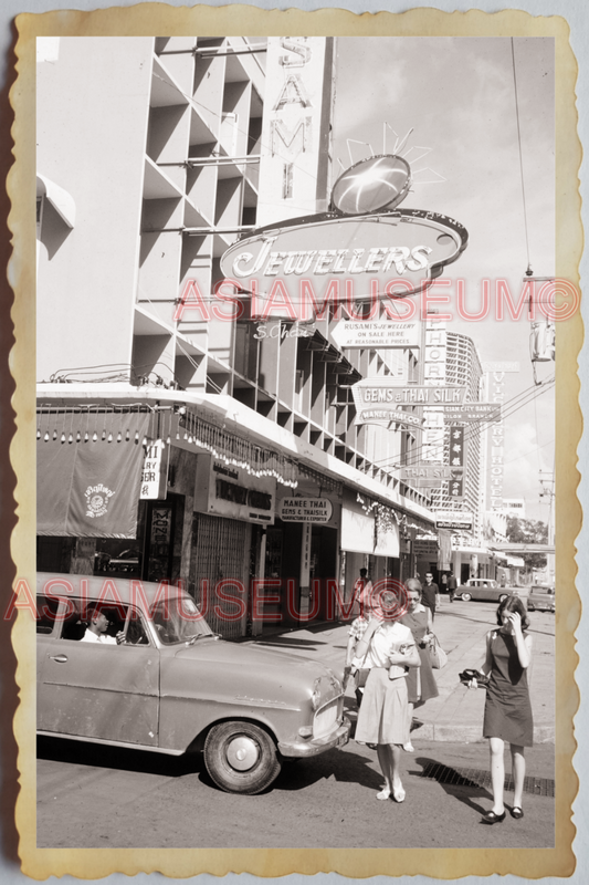 50's THAILAND BANGKOK STORE RUSAMI JEWELER STREET SCENE SHOP Vintage Photo 37263