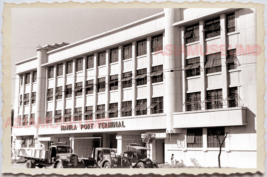 50s PHILIPPINES MANILA SEA AIR PORT TERMINAL BUILDING TRUCK Vintage Photo 26286