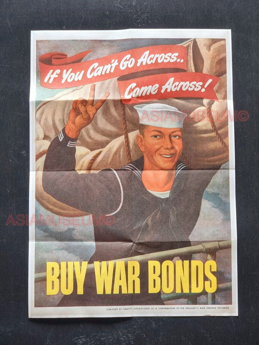 1944 WW2 USA AMERICA BUY WAR DEFENSE BONDS SAILOR NAVY SOLDIER PROPAGANDA POSTER