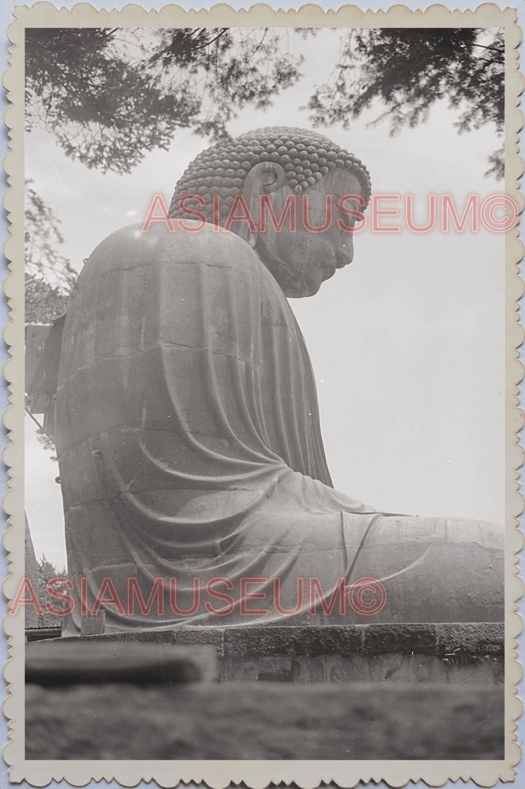 40s WW2 JAPAN TOKYO BIG BUDDHA KAMAKURA DAIBUTSU TEMPLE Vintage Old Photo 7245