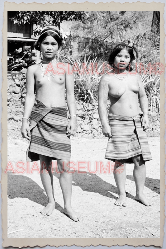 50s PHILIPPINES IFUGAO WOMEN YOUNG LADY TRIBE TATTOO TOPLESS VINTAGE Photo 24171