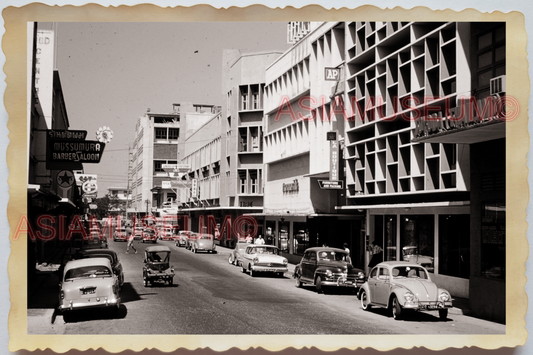 50s THAILAND BANGKOK STREET SCENE ROAD SIGN BUILDING TUK TUK Vintage Photo 37146