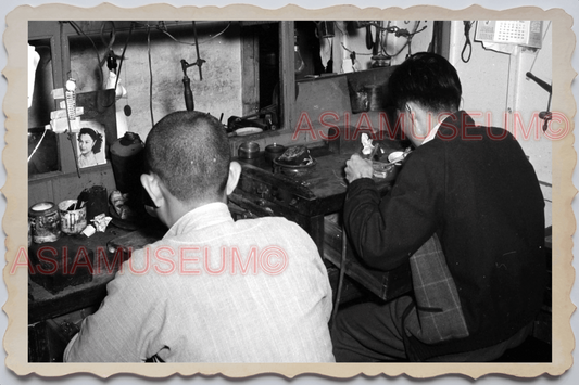 40s MACAU MACAO PORTUGUESE COLONY GOLDSMITH WORKER ADS Vintage Photo 澳门旧照片 30166