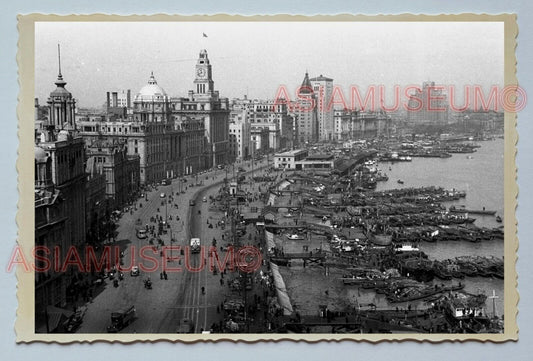 1940s THE BUND HUANGPU RIVER STREET Vintage China Shanghai Photo #3293 中国上海老照片