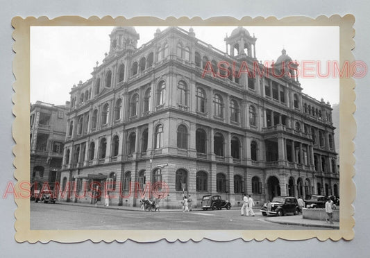 JACKSON ROAD BRITISH CLUB BUILDING CAR  VINTAGE B&W HONG KONG Photo 18376 香港旧照片