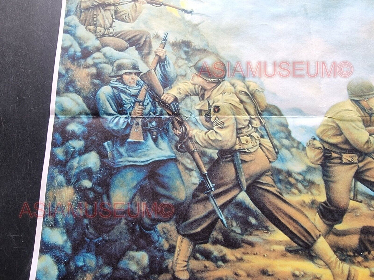 1941 WW2 USA AMERICA PACIFIC ART ARMY WAR IWO JIMA GUADALCANAL PROPAGANDA POSTER