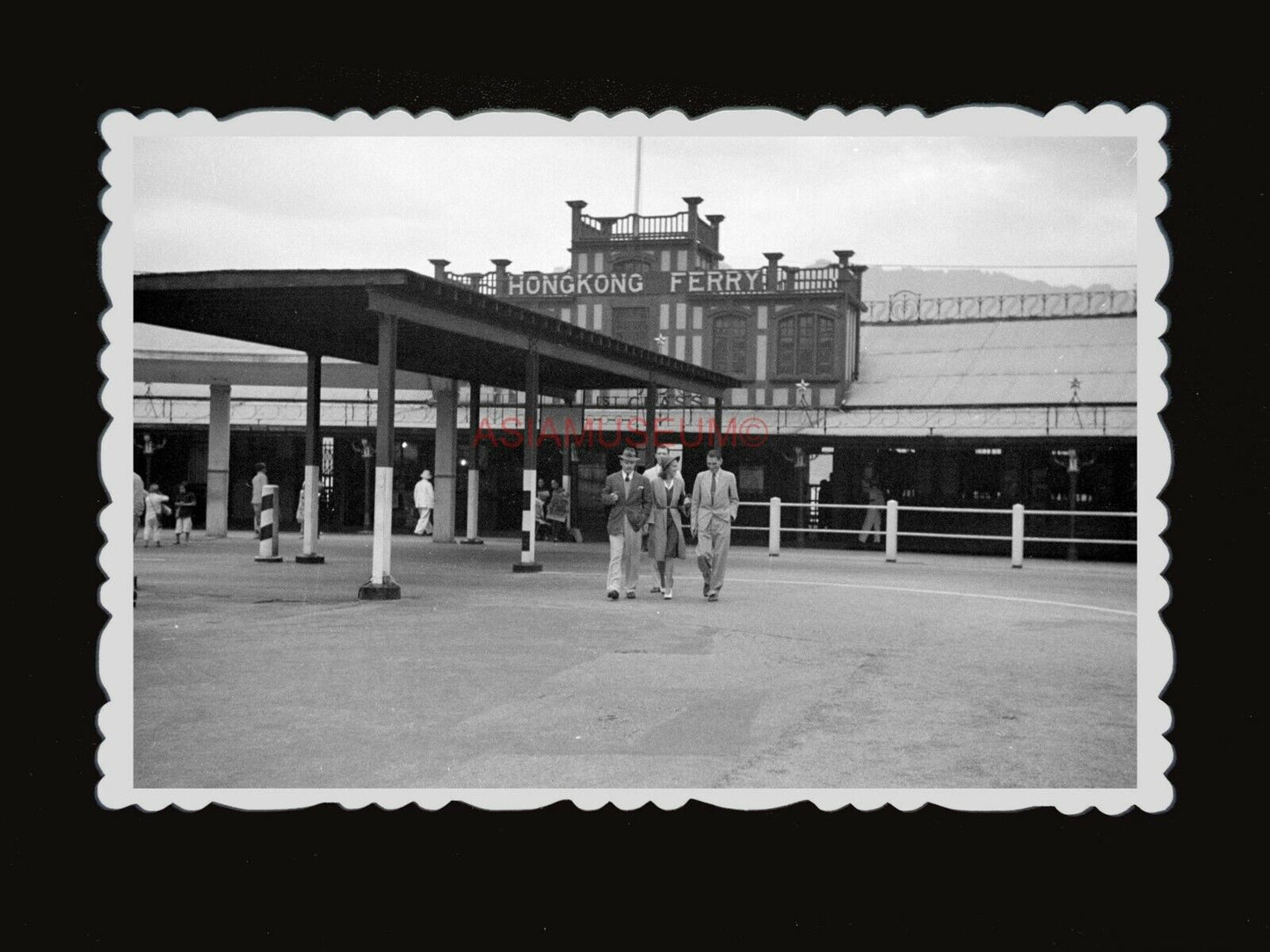 40s FERRY TERMINAL HARBOR PIER BRITISH WAR JAPANESE Vintage Hong Kong Photo #771