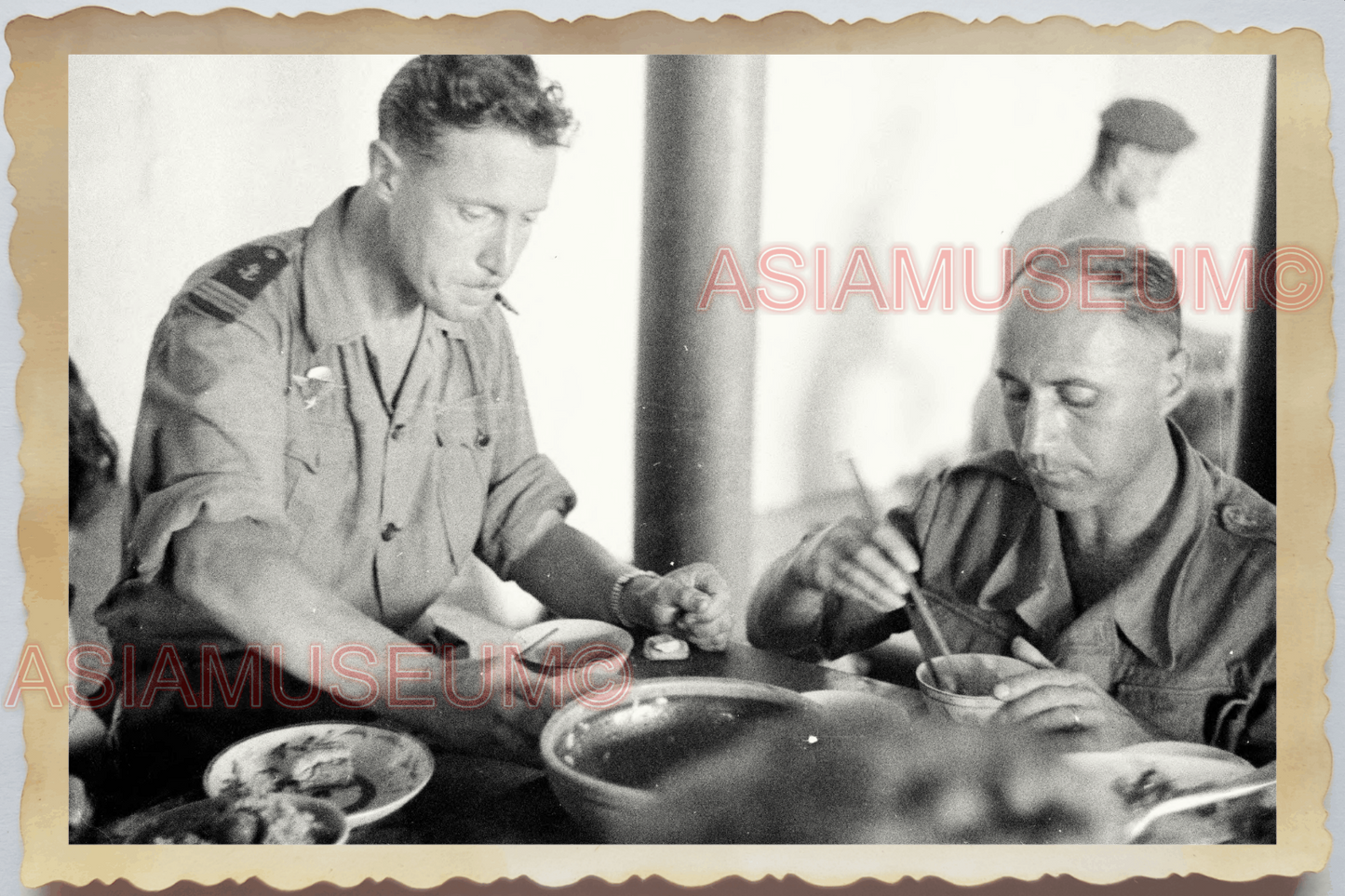 40s WW2 Vietnam FRENCH ARMY CHOPSTICK DINING FOOD KITCHEN ii Vintage Photo 26042