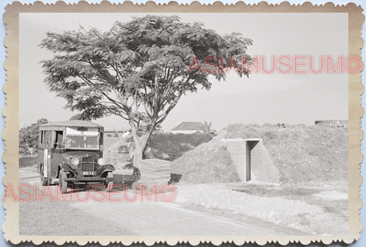 WW2 Ambulance Air Raid Shelter Bunker Truck War  Vintage Singapore Photo 18711