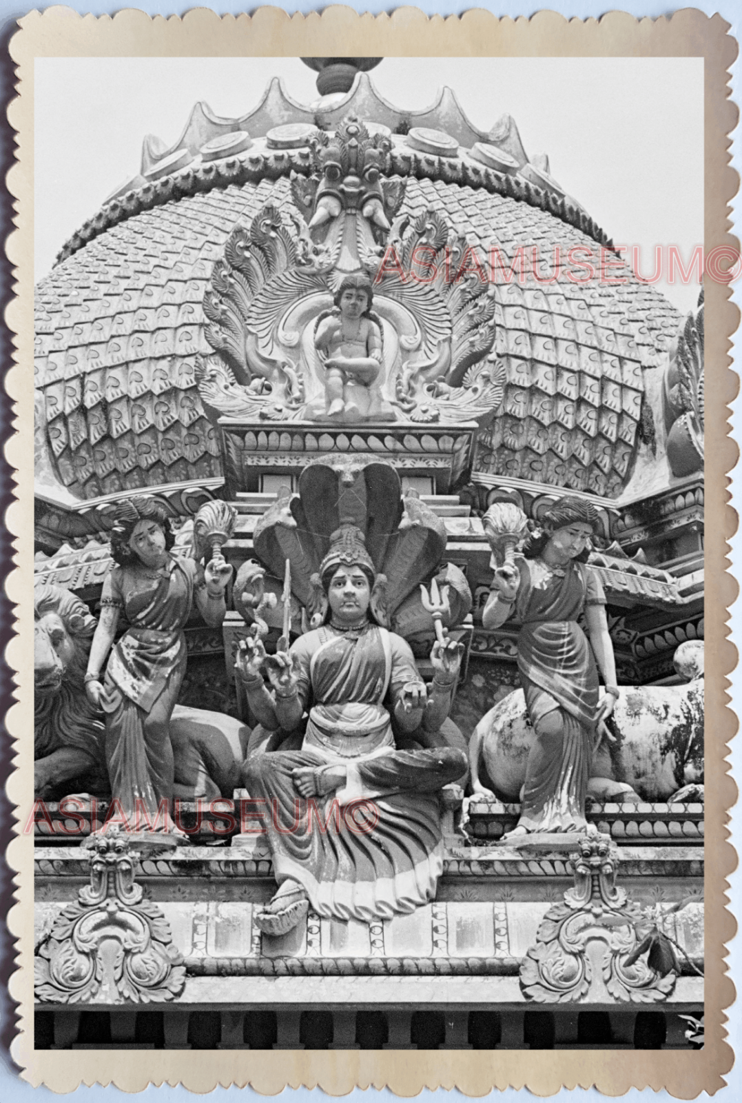 WW2 Sri Mariamman Temple Street Little India Cart VINTAGE SINGAPORE PHOTO 17521