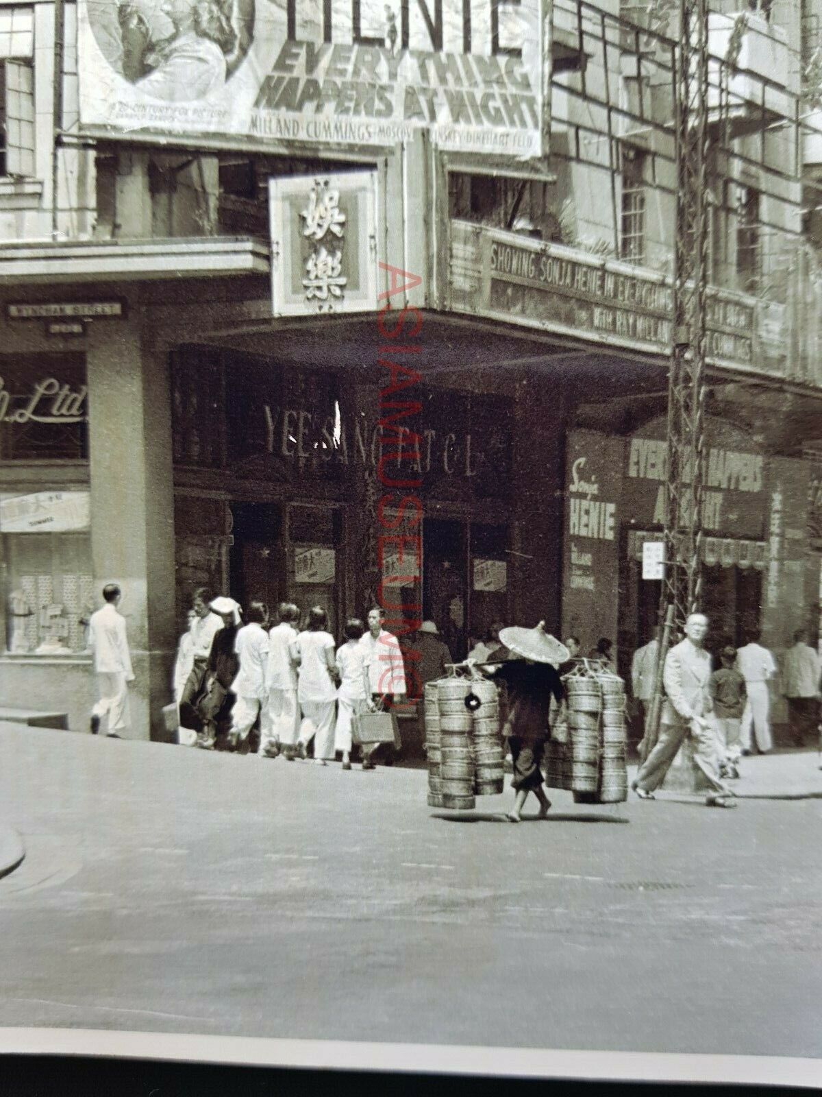 King's Cinema Wyndham Street Central Vintage B&W Hong Kong Photo Postcard RPPC