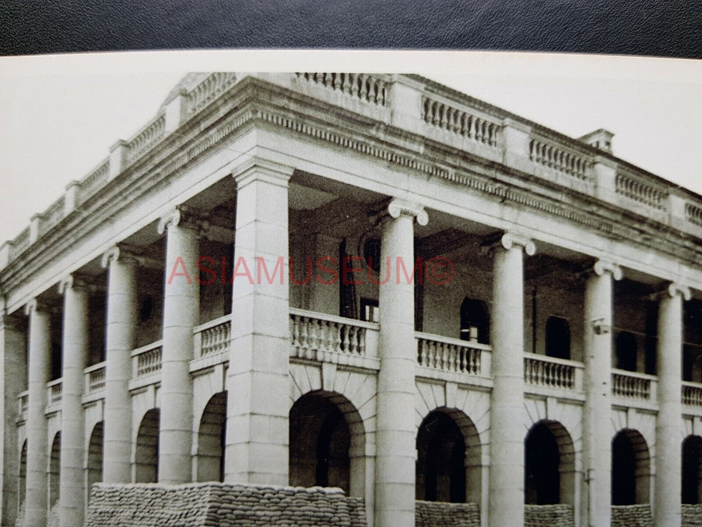 Supreme Court Jackson Road Statue Square Hong Kong Photo B&W Postcard RPPC 507