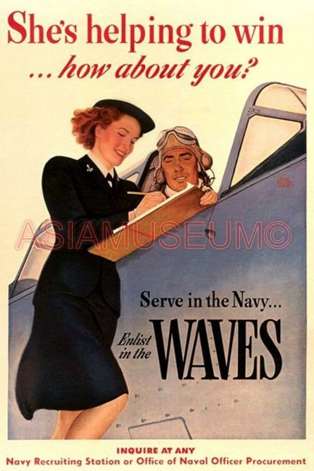 1941 WW2 USA AMERICA WOMEN LADY WAVES PILOT ARMY AIRFORCE PROPAGANDA Postcard