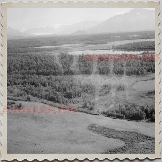 50s PALMER CITY Matanuska-Susitna ALASKA AERIAL VIEW  VINTAGE USA Photo 11060