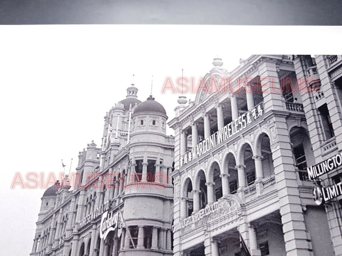 40's Large HONG KONG STAR FERRY TERMINAL WATERFRONT ROAD Old Vintage Photo 香港老照片