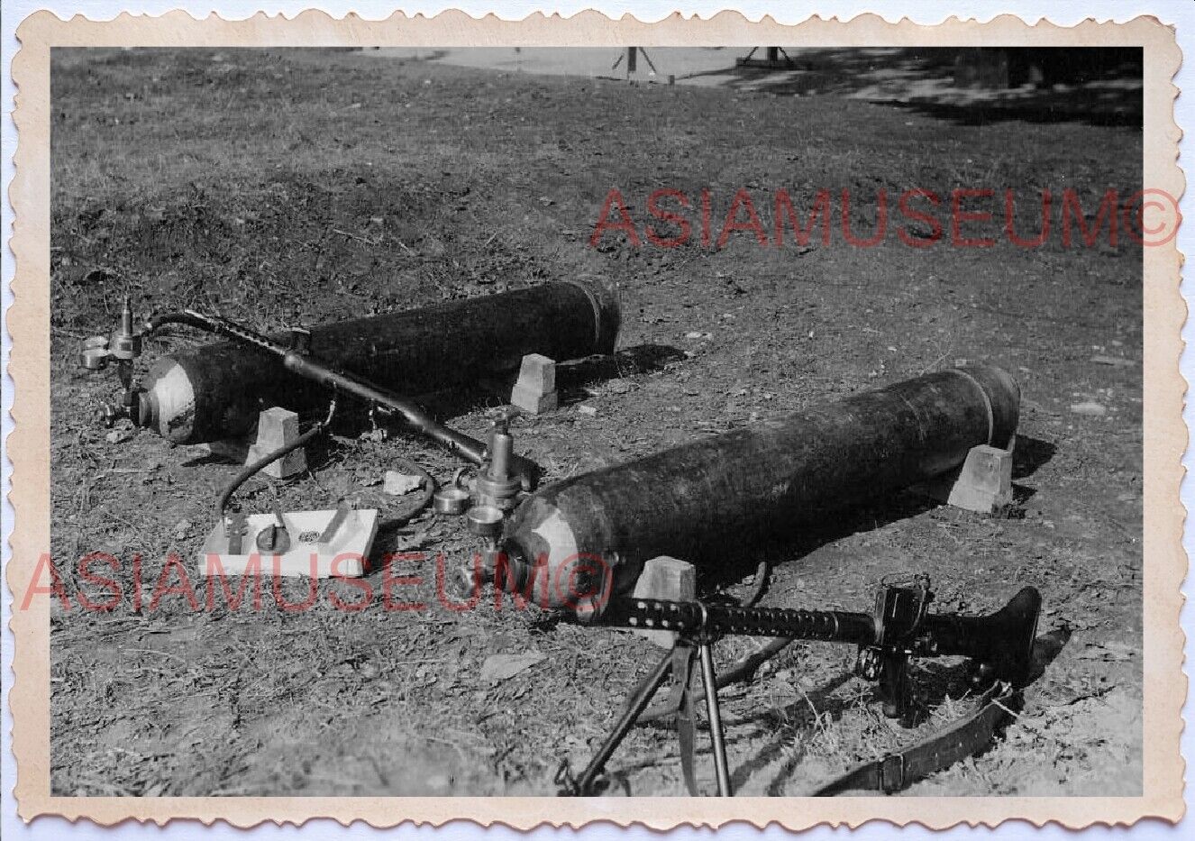 WWii D-DAY NORMANDY ARMY Soldier War Machine Gun Wehrmacht Vintage WAR Photo A67