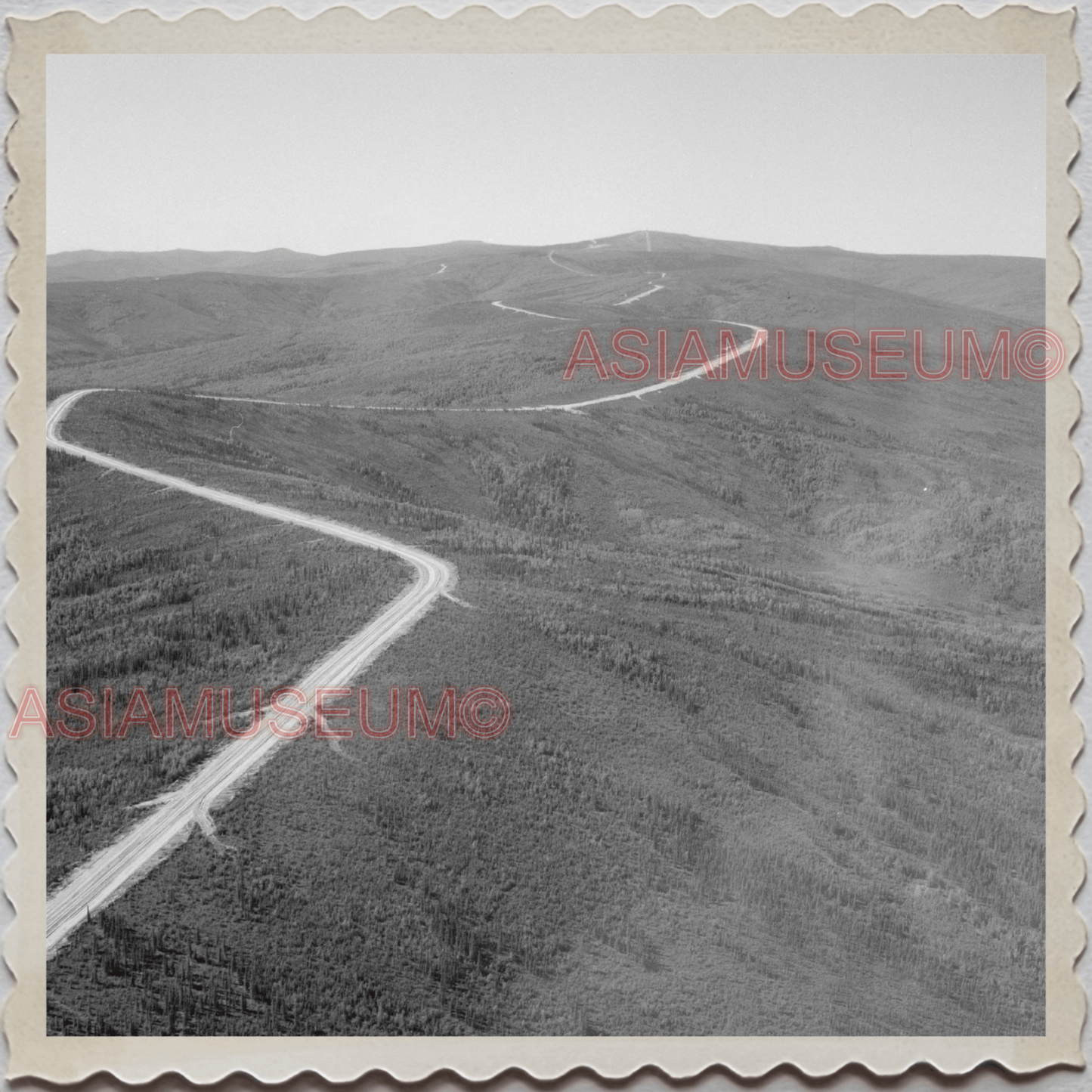 50s FAIRBANKS NORTH STAR BOROUGH ALASKA AERIAL SKY ROAD VINTAGE USA Photo 12276